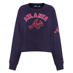 MLB ATLANTA BRAVES CLASSIC WOMEN'S CREWNECK (MIDNIGHT NAVY)