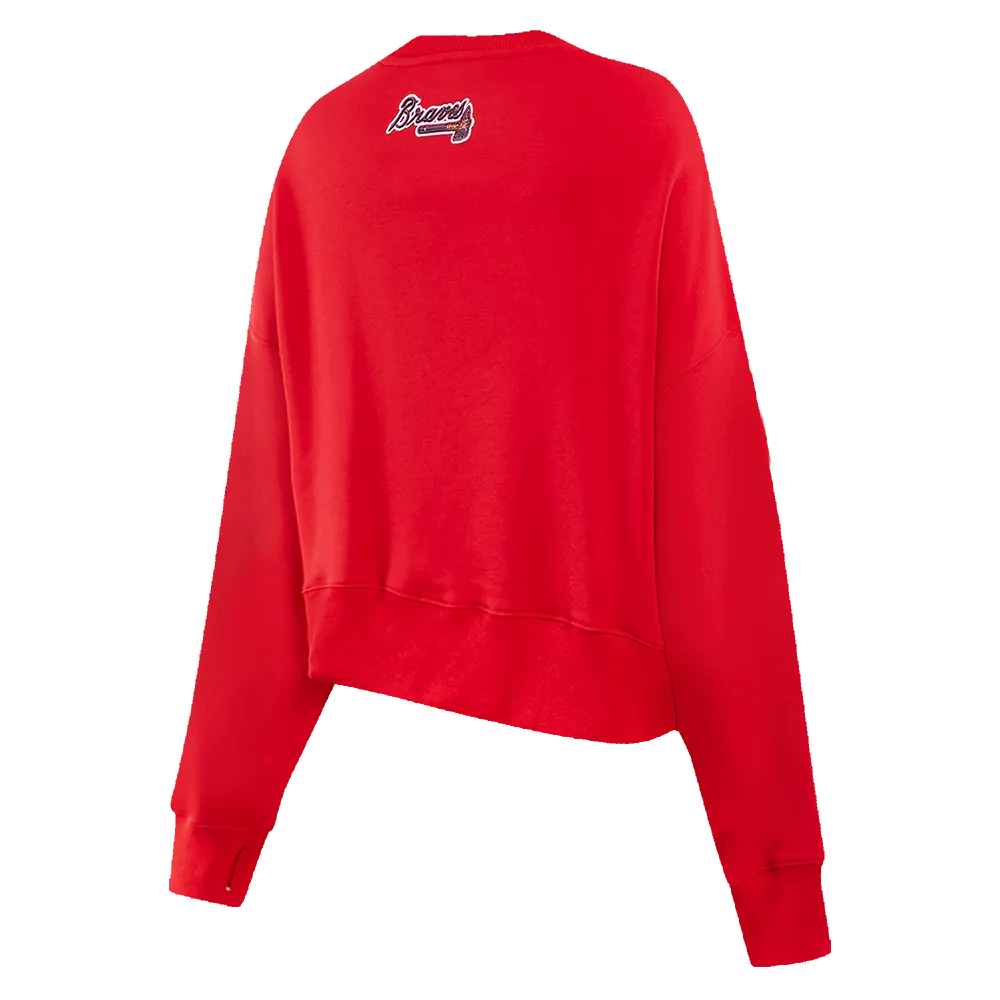 MLB ATLANTA BRAVES CLASSIC WOMEN'S CREWNECK (RED)