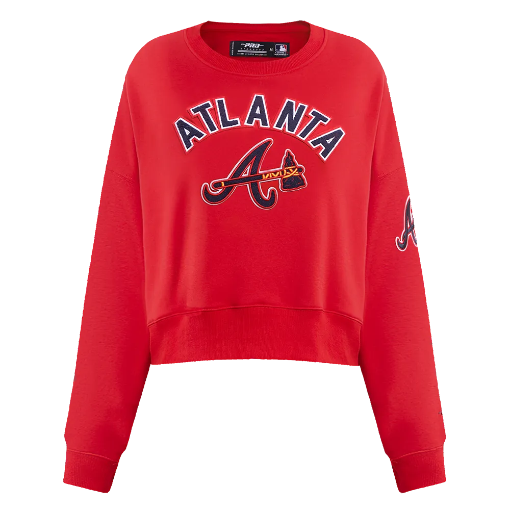 MLB ATLANTA BRAVES CLASSIC WOMEN'S CREWNECK (RED)