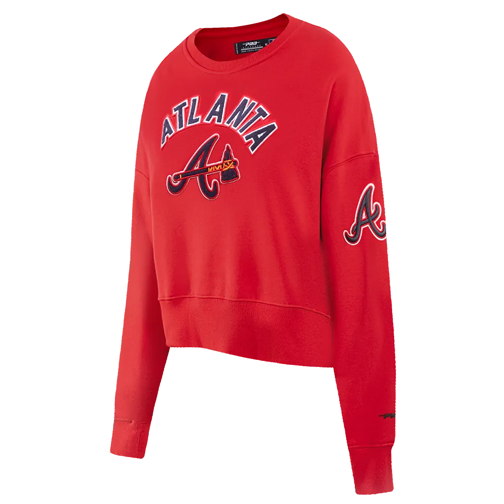 MLB ATLANTA BRAVES CLASSIC WOMEN'S CREWNECK (RED)
