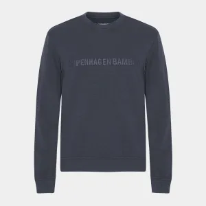 Mørkegrå bambus sweatshirt med logo