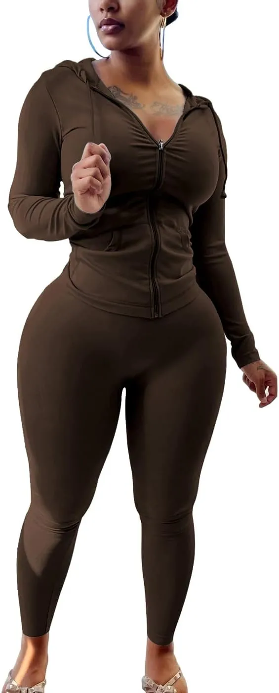 Mrskoala Two Piece Outfits for Women Jogger Sets Workout Sweat Suits Tracksuit Pants Set