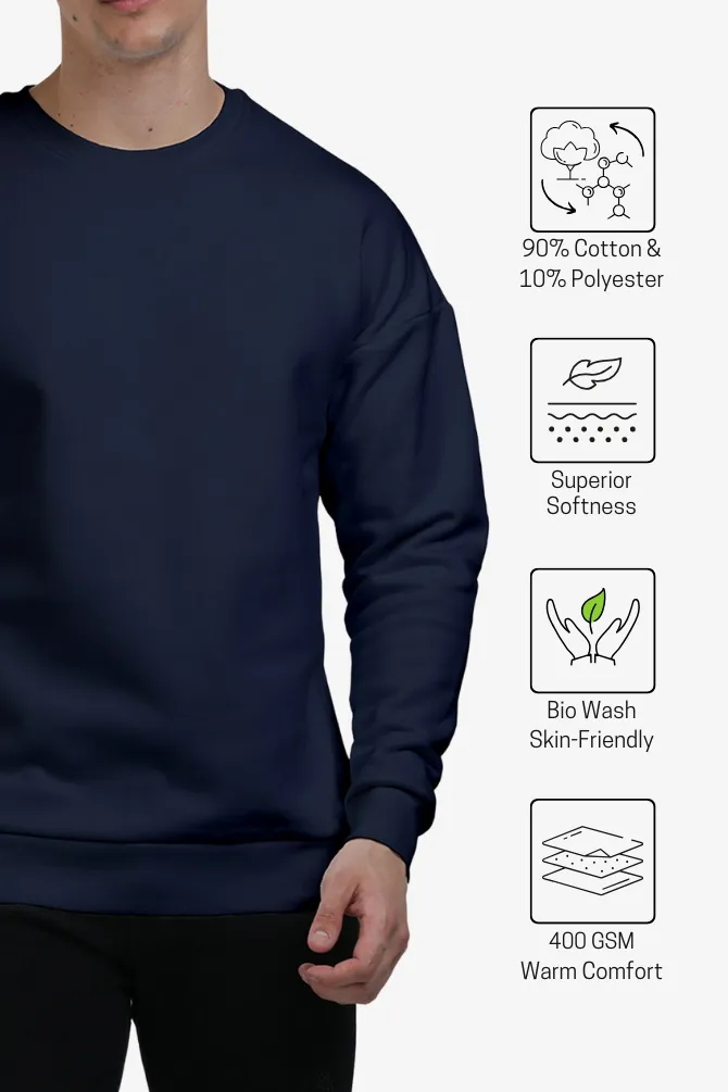 Navy Blue Oversized Sweatshirt for men