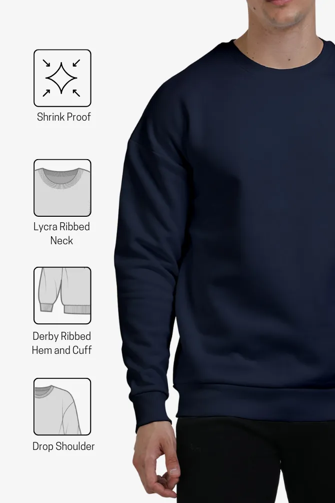 Navy Blue Oversized Sweatshirt for men