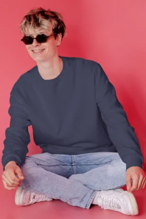 Navy Blue Oversized Sweatshirt for men