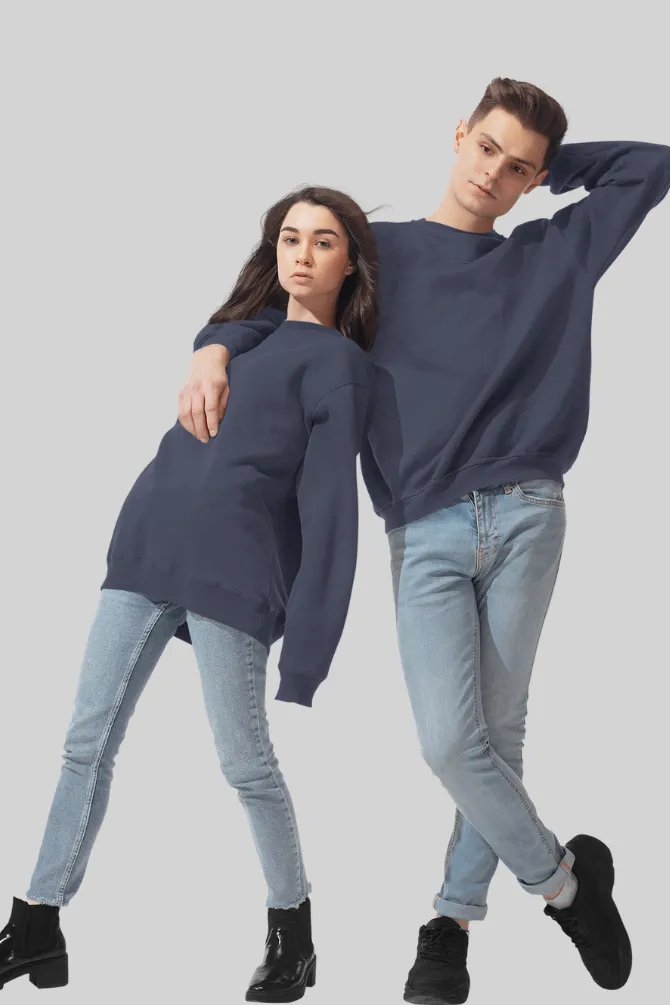 Navy Blue Oversized Sweatshirt for men