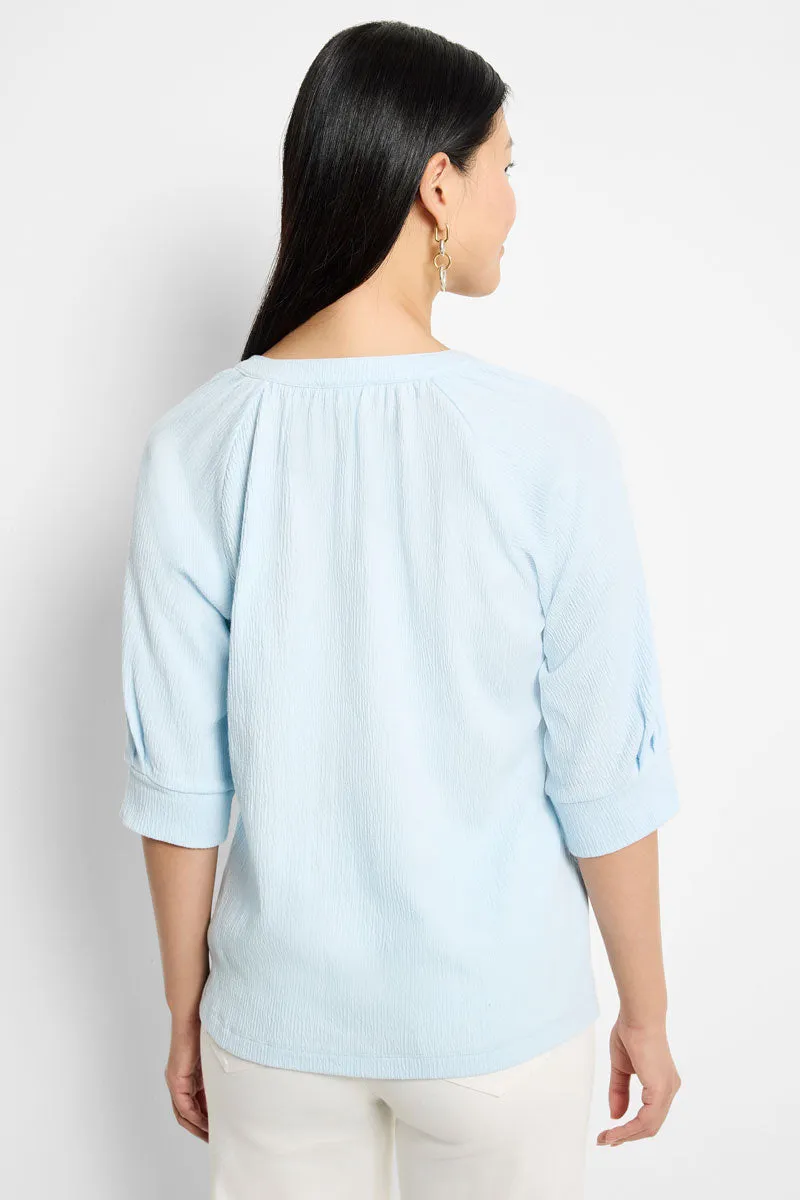 NIC ZOE Crinkle Knit Cafe Top