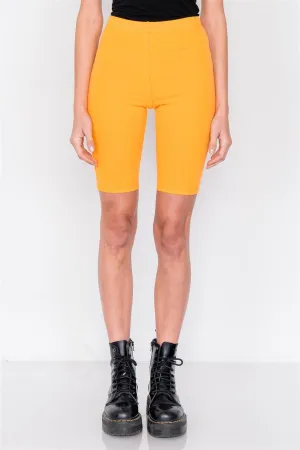 Orange Stretchy Athletic Biker Shorts /4-2-1