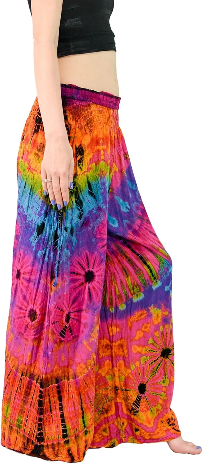 Orient Trail Women's Cold Dyed Wide Leg Palazzo Yoga Tie Dye Pants