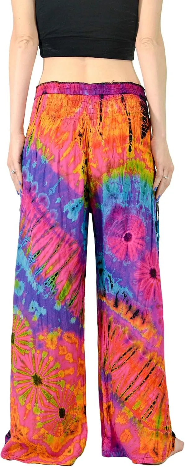 Orient Trail Women's Cold Dyed Wide Leg Palazzo Yoga Tie Dye Pants
