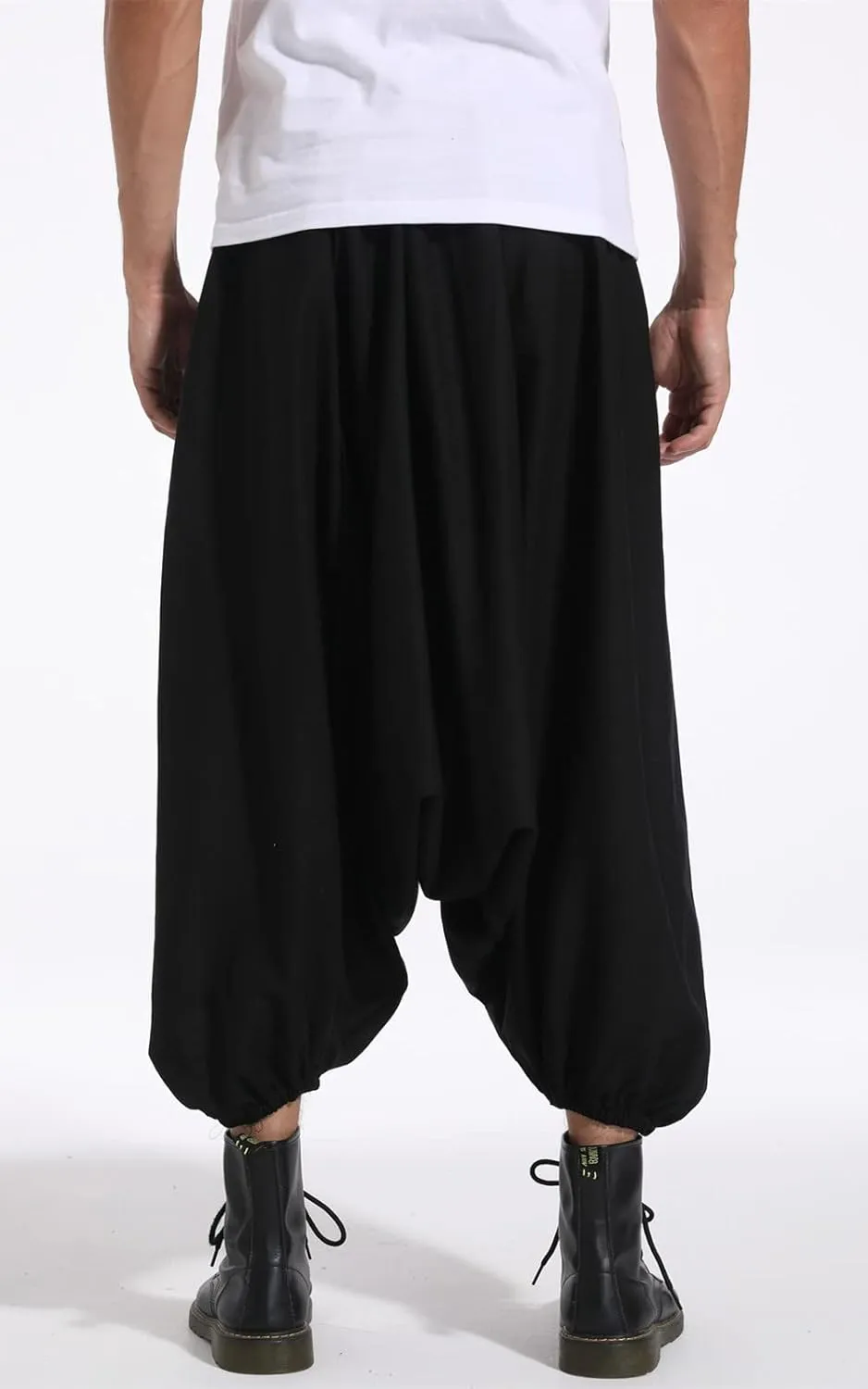 PACEIADTA Men's Casual Skirt Pants Loose Wide Leg Hippie Harem Trousers
