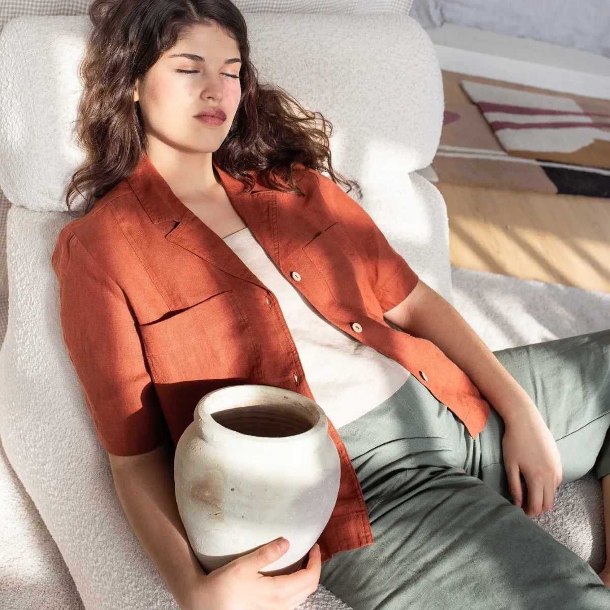 PERCE cropped linen top