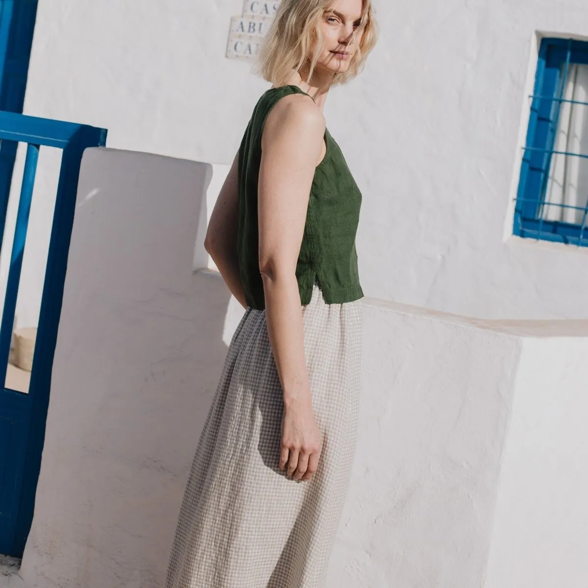 PERCE cropped linen top