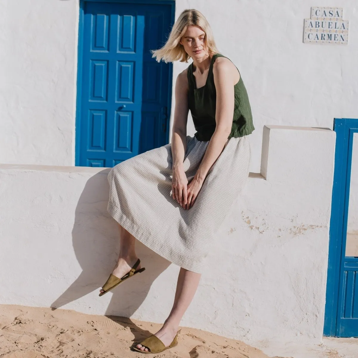 PERCE cropped linen top