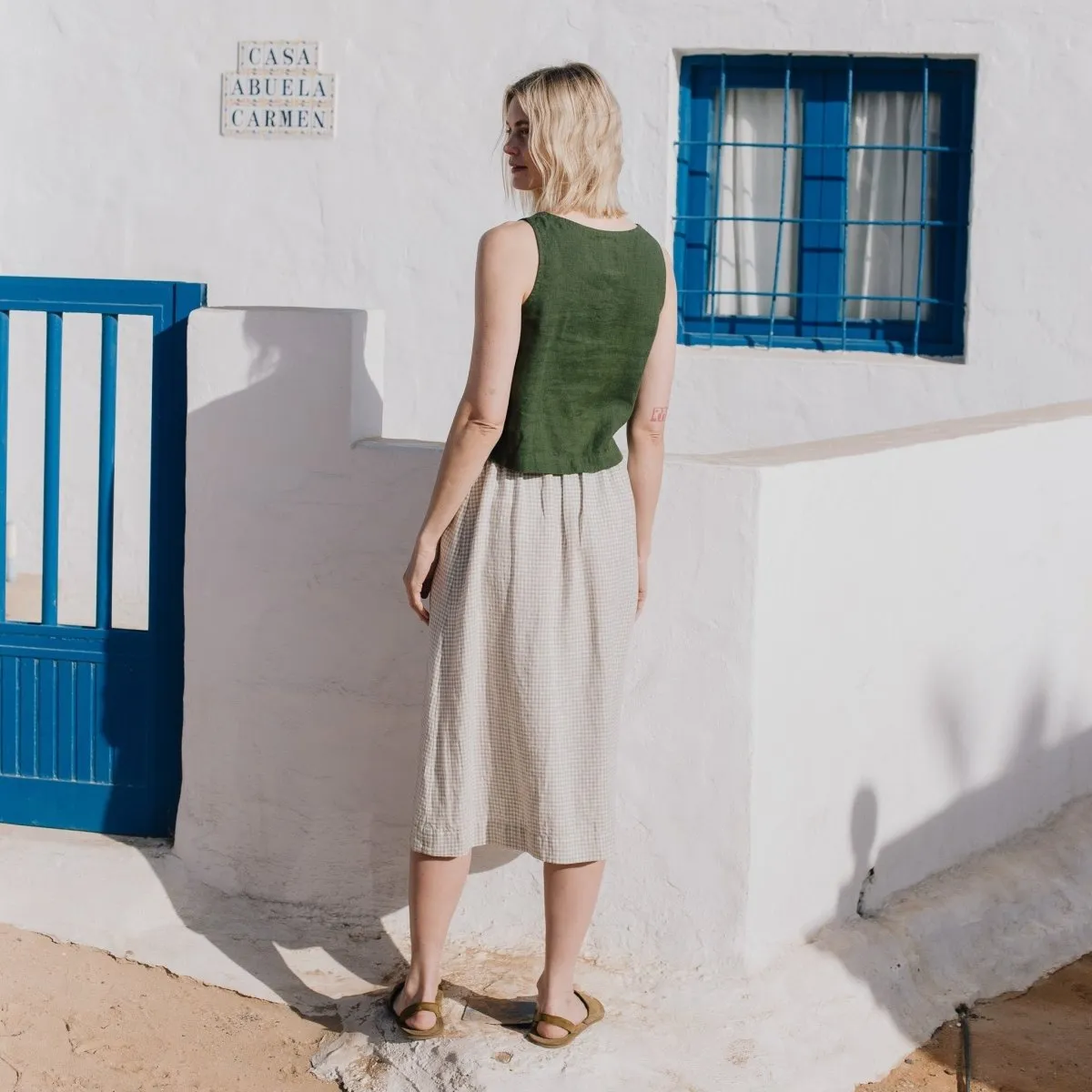 PERCE cropped linen top