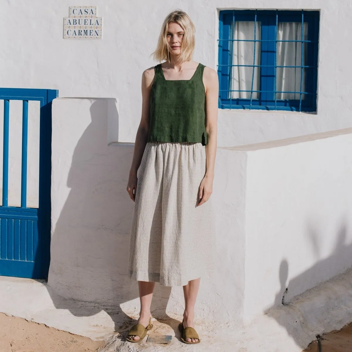 PERCE cropped linen top