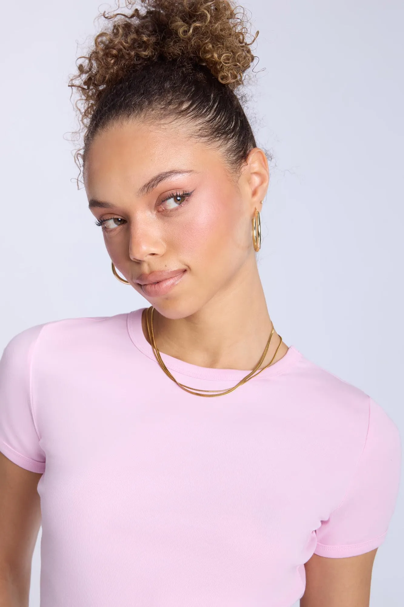 Ribbed Crew Neck Baby Tee