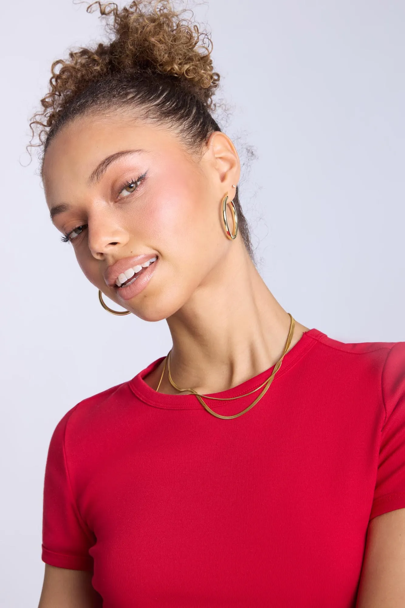 Ribbed Crew Neck Baby Tee