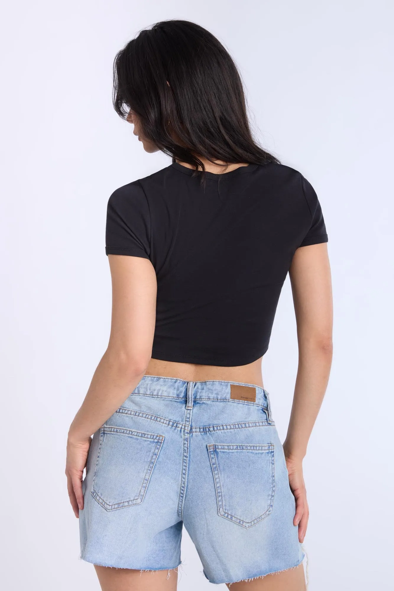 Ribbed Crew Neck Baby Tee