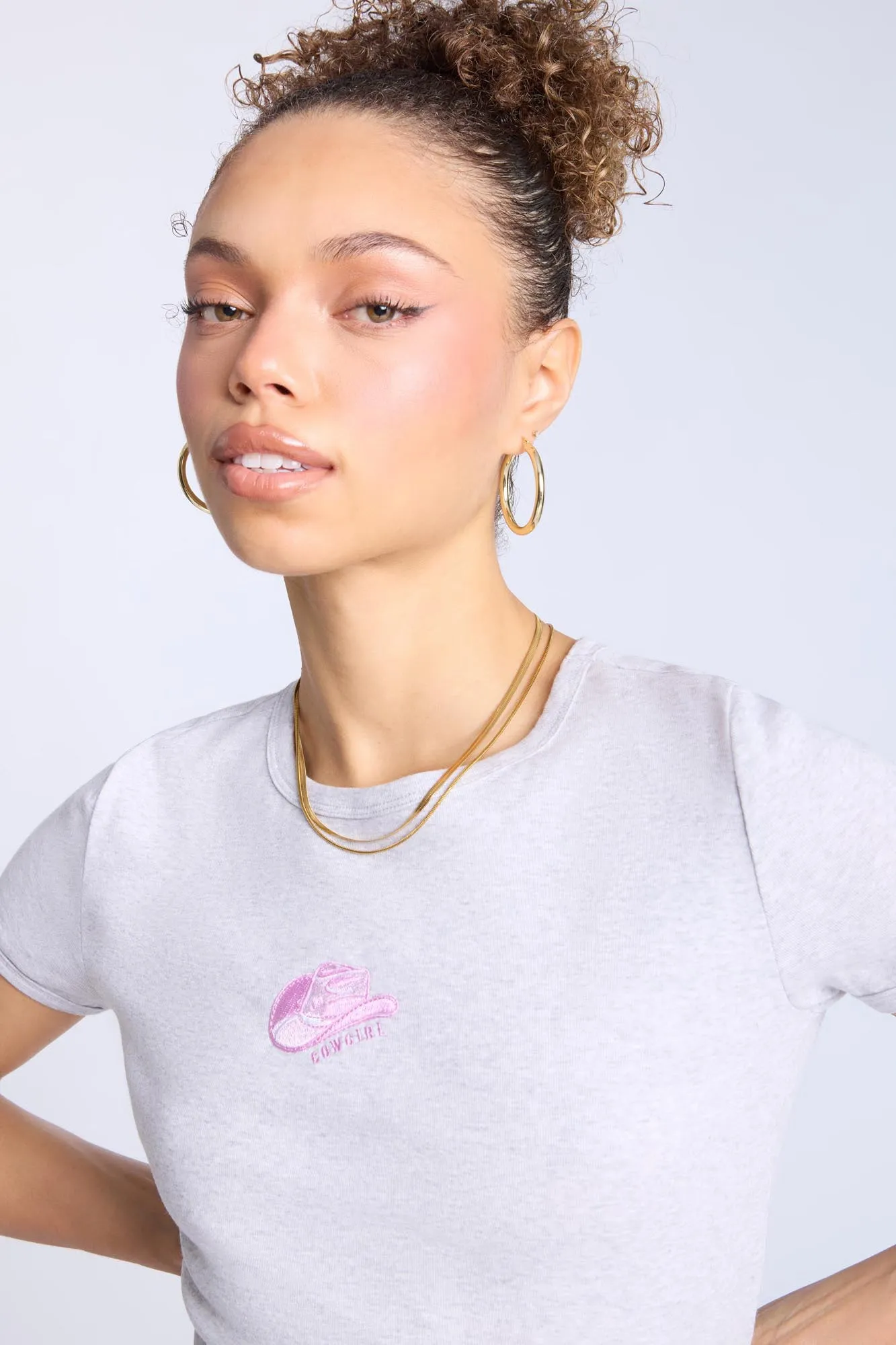 Ribbed Crew Neck Baby Tee