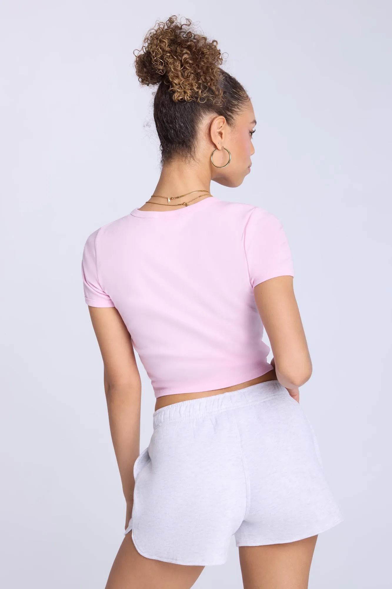Ribbed Crew Neck Baby Tee
