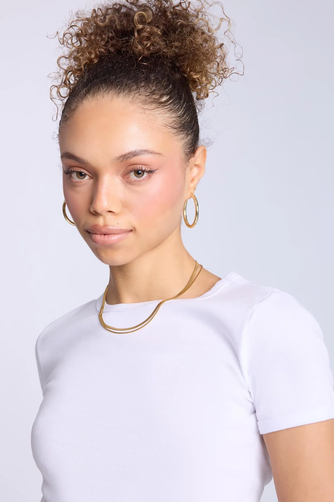 Ribbed Crew Neck Baby Tee
