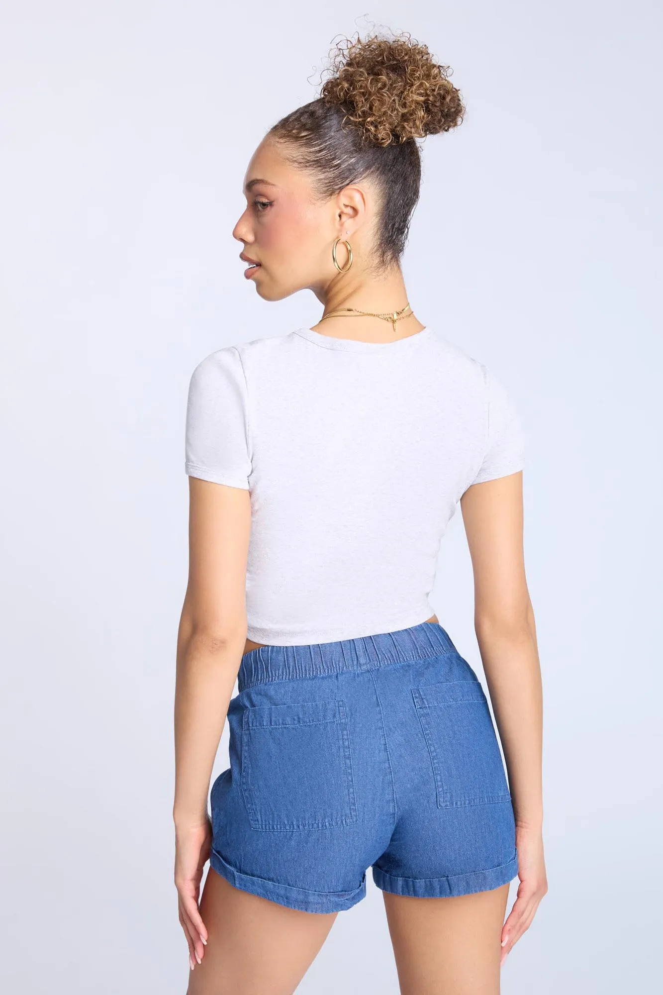 Ribbed Crew Neck Baby Tee