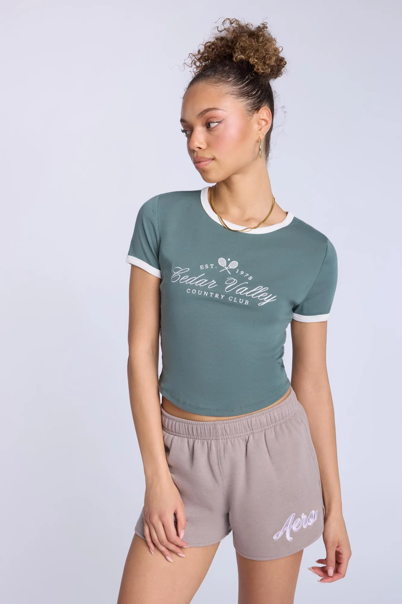 Ribbed Crew Neck Baby Tee