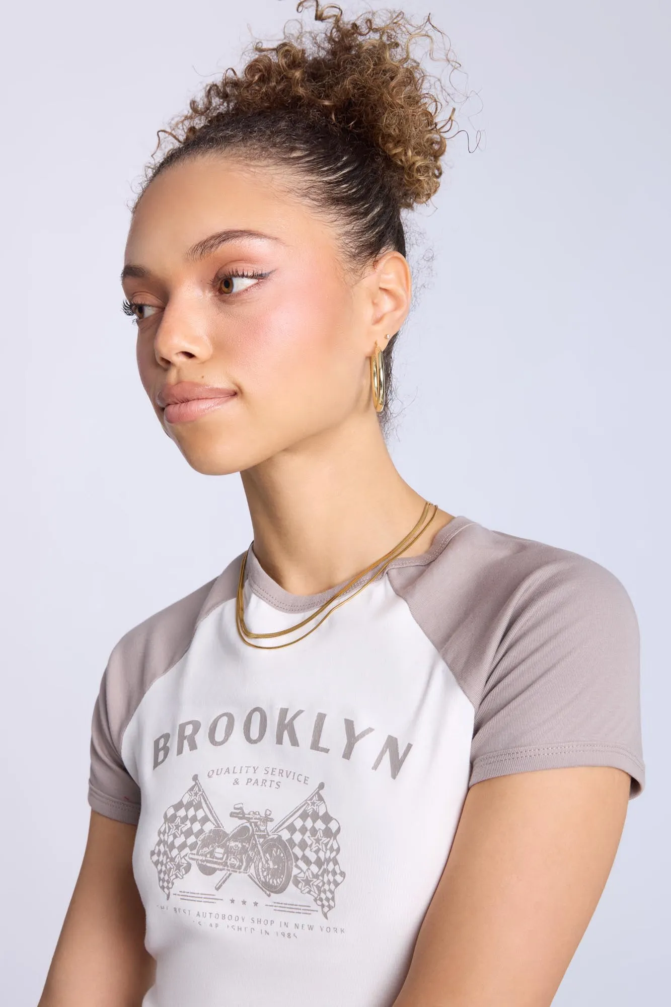 Ribbed Crew Neck Baby Tee