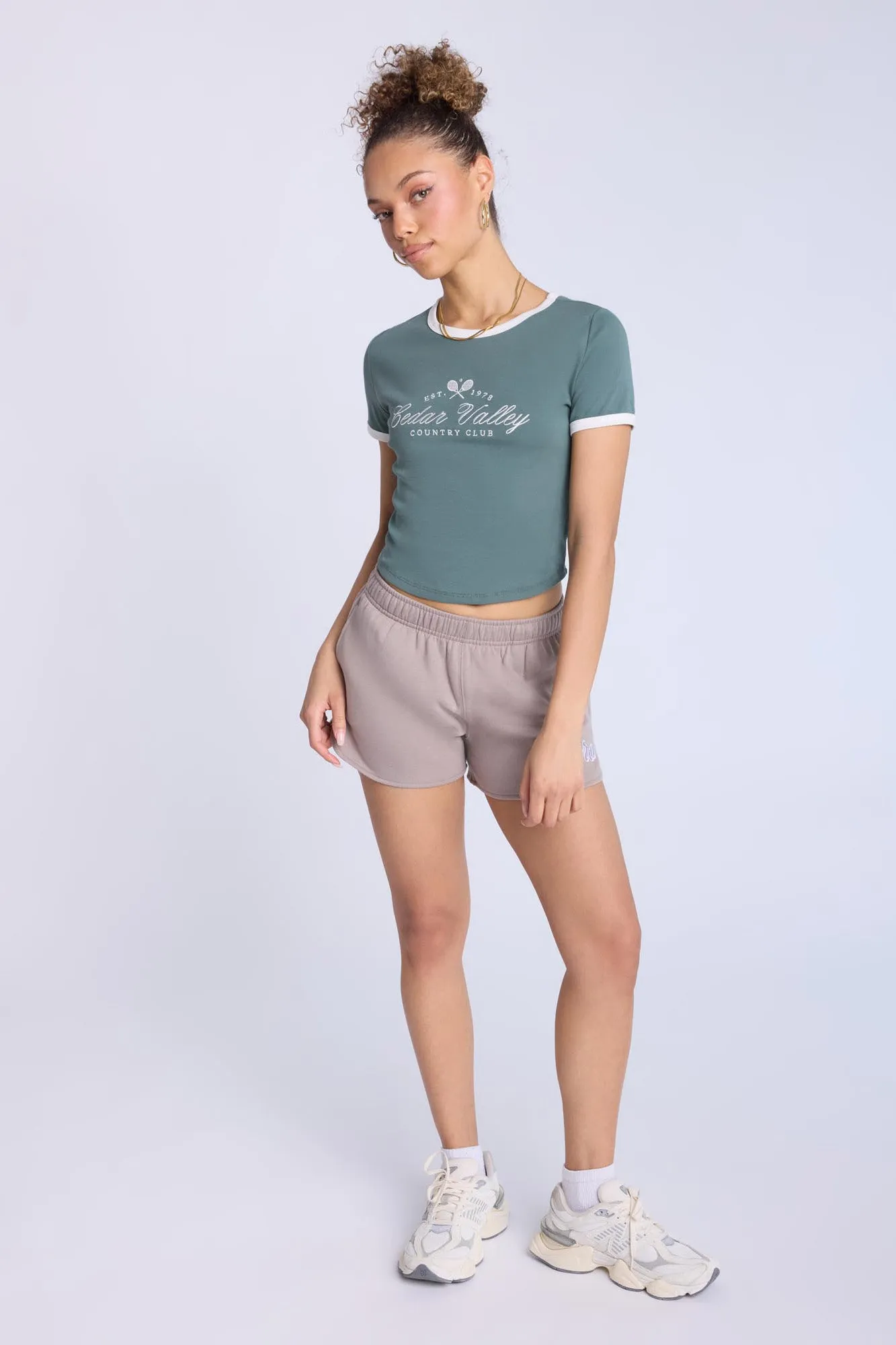 Ribbed Crew Neck Baby Tee