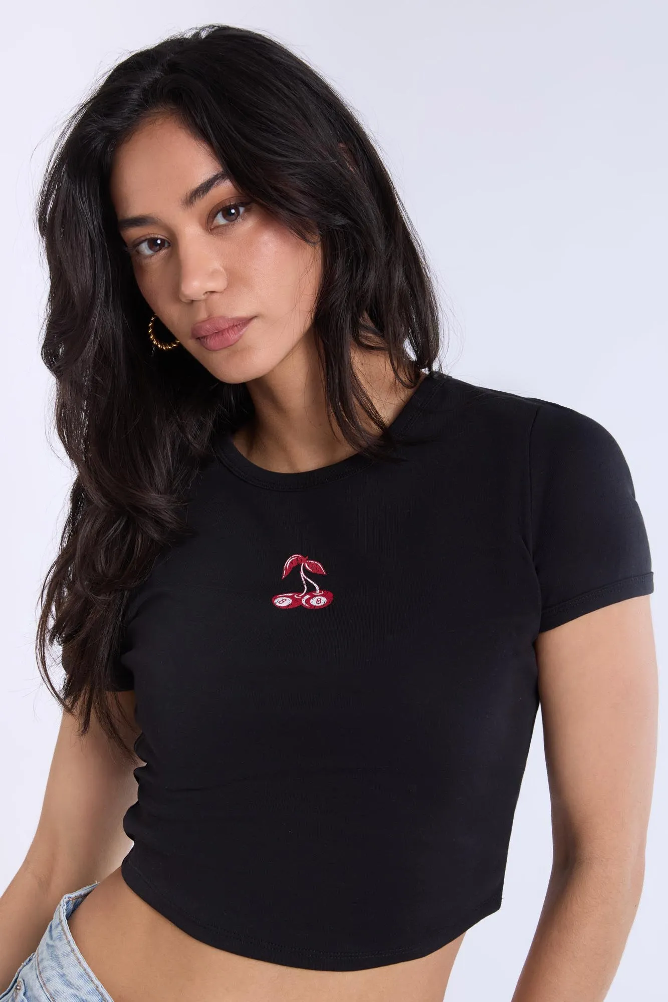 Ribbed Crew Neck Baby Tee