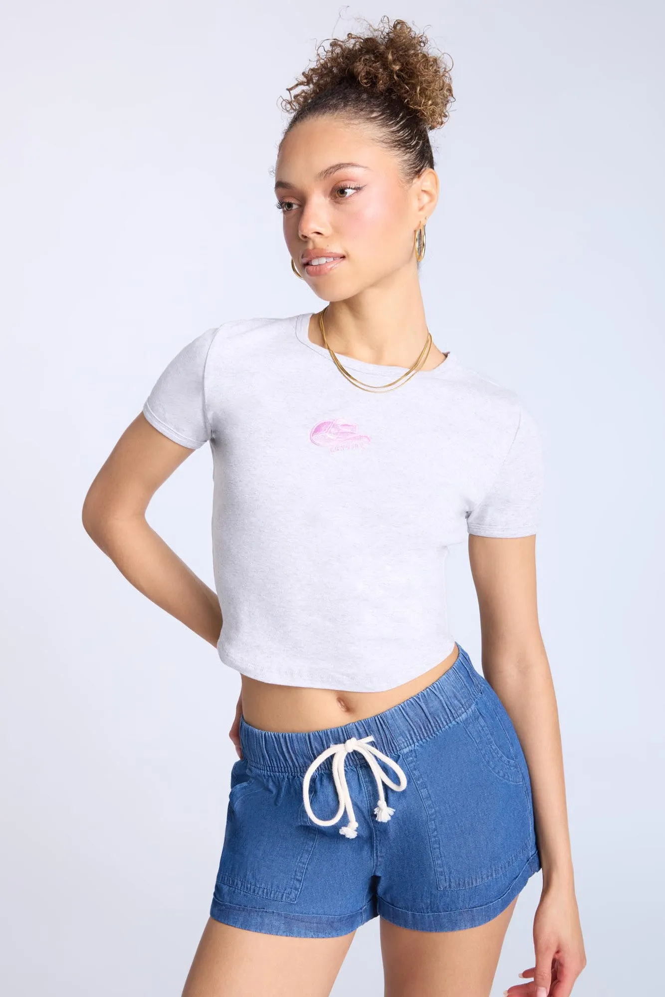 Ribbed Crew Neck Baby Tee