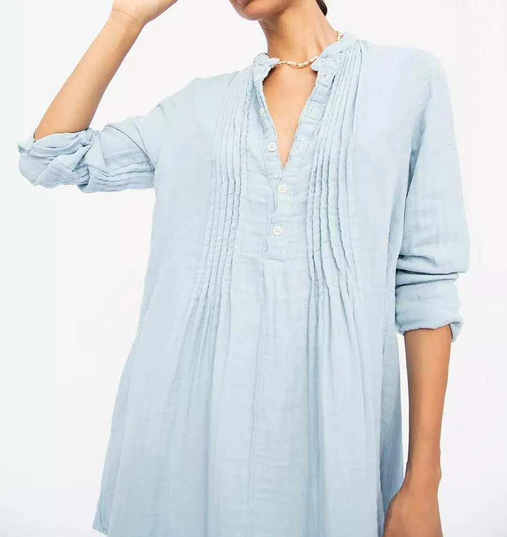 R.Vivimos Women's Tunic Dress Fall Cotton Button Down Long Sleeves Casual Mini Shirt Dress