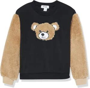 Speechless Girls' Fuzzy Fleece Teddy Bear Graphic Sweatshirt