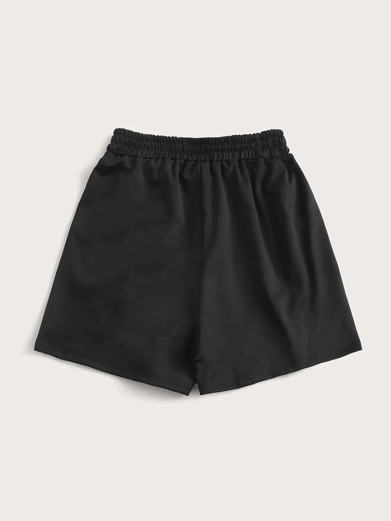 Sporty Striped Drawstring High Waist Women Shorts