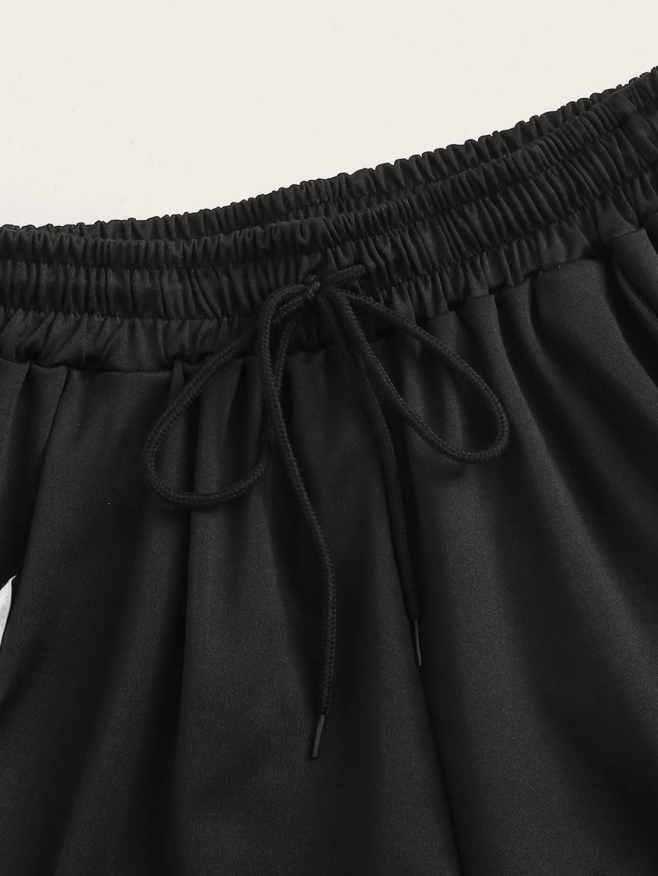 Sporty Striped Drawstring High Waist Women Shorts