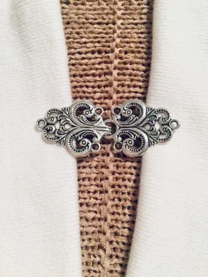 Sweater Clips Silver Celtic Cardigan Clasp Sweater Clip Cosplay Clips Cloak Clasps Gifts for Her by Fabulici