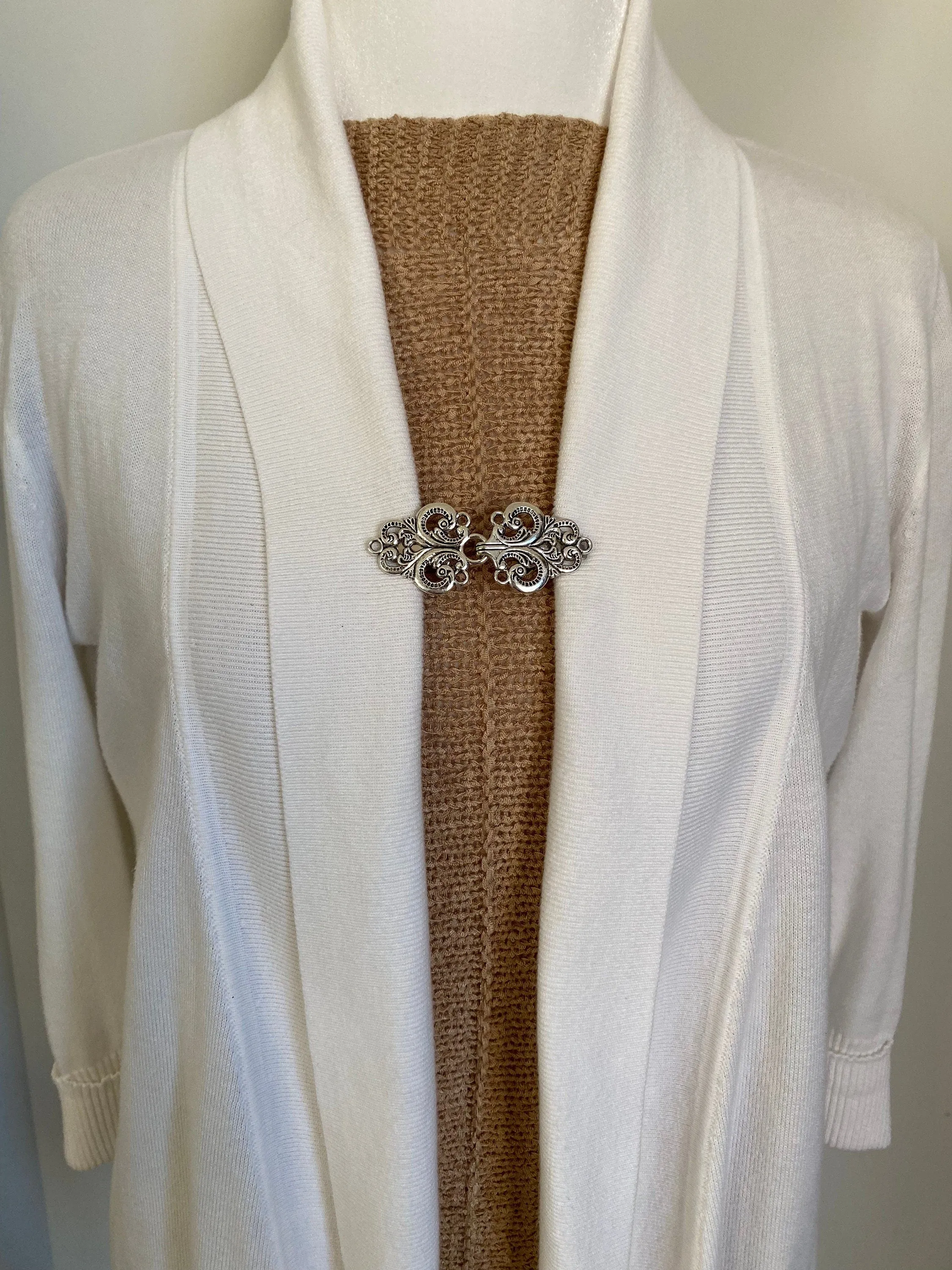 Sweater Clips Silver Celtic Cardigan Clasp Sweater Clip Cosplay Clips Cloak Clasps Gifts for Her by Fabulici