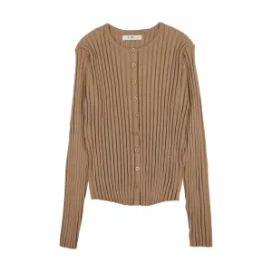 Tan Ribbed Cardigan