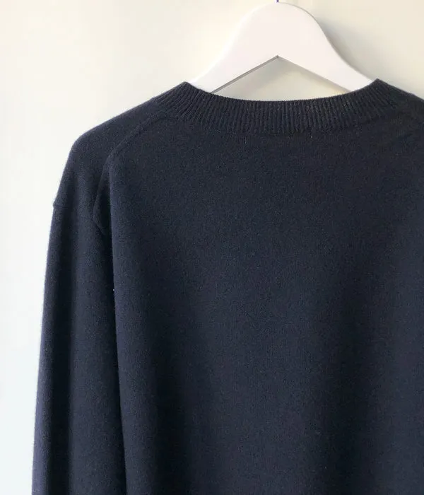 TAN/"DO IT" OVERSIZE CREWNECK PULLOVER(NAVY)