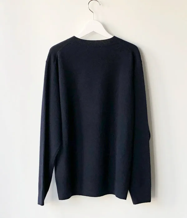 TAN/"DO IT" OVERSIZE CREWNECK PULLOVER(NAVY)