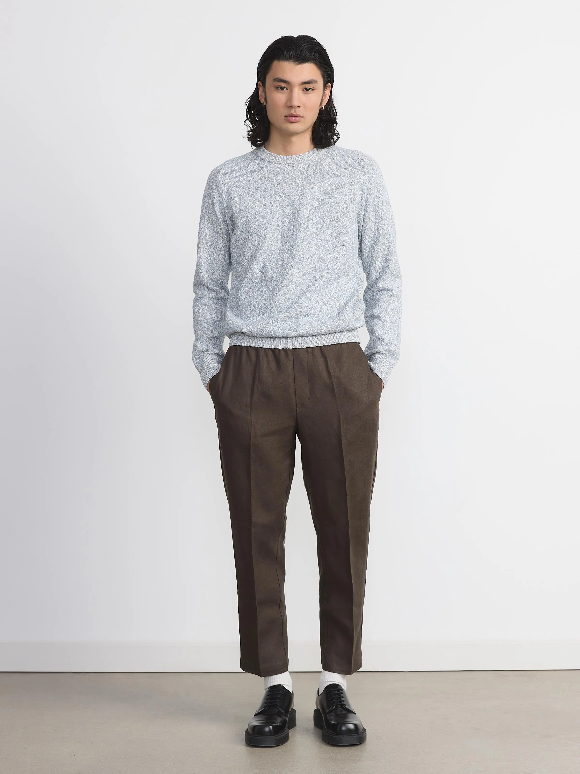 The Marled Raglan Sweater in Storm Blue