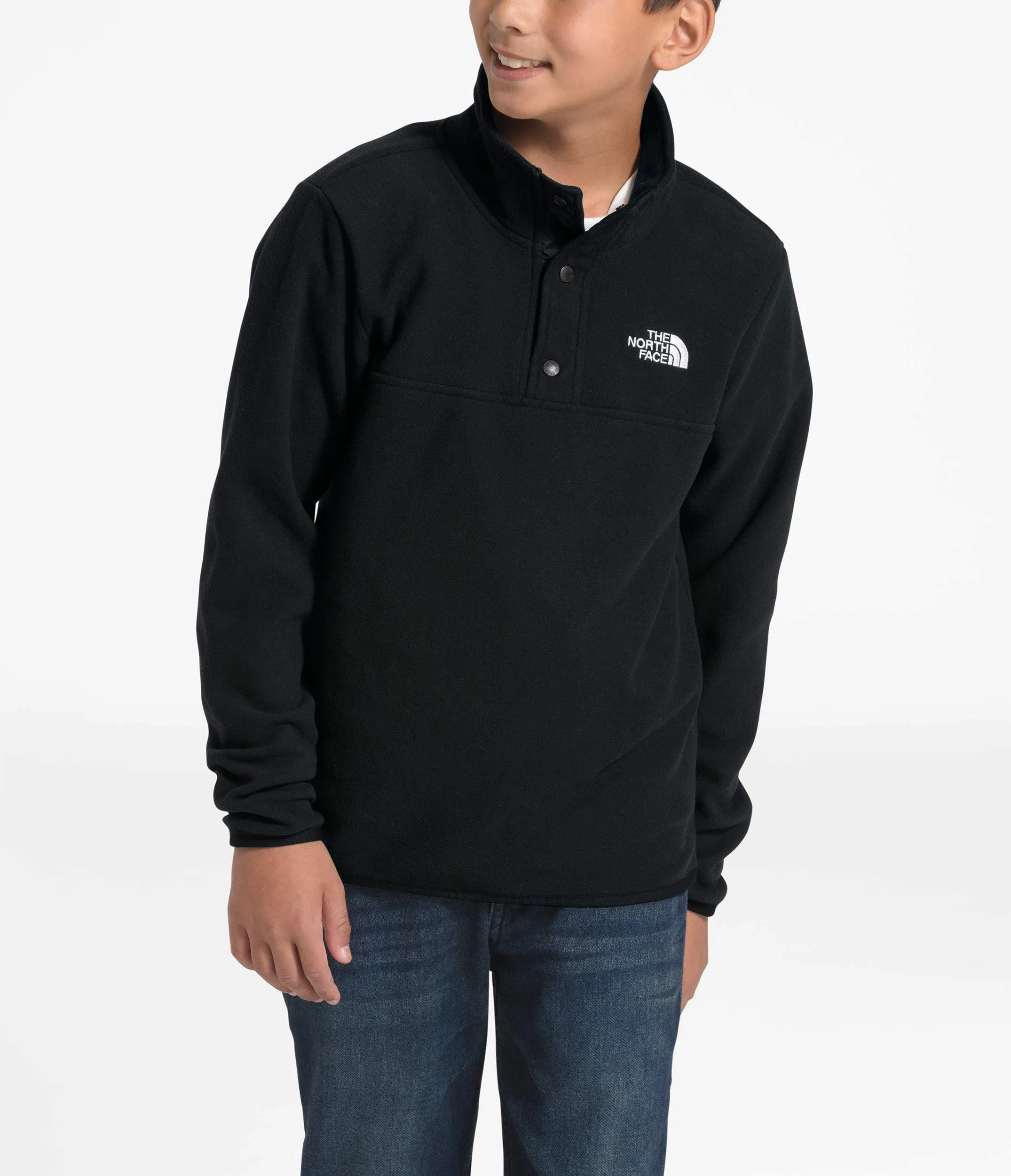 The North Face Boys' Glacier ¼ Snap, TNF Black, Large