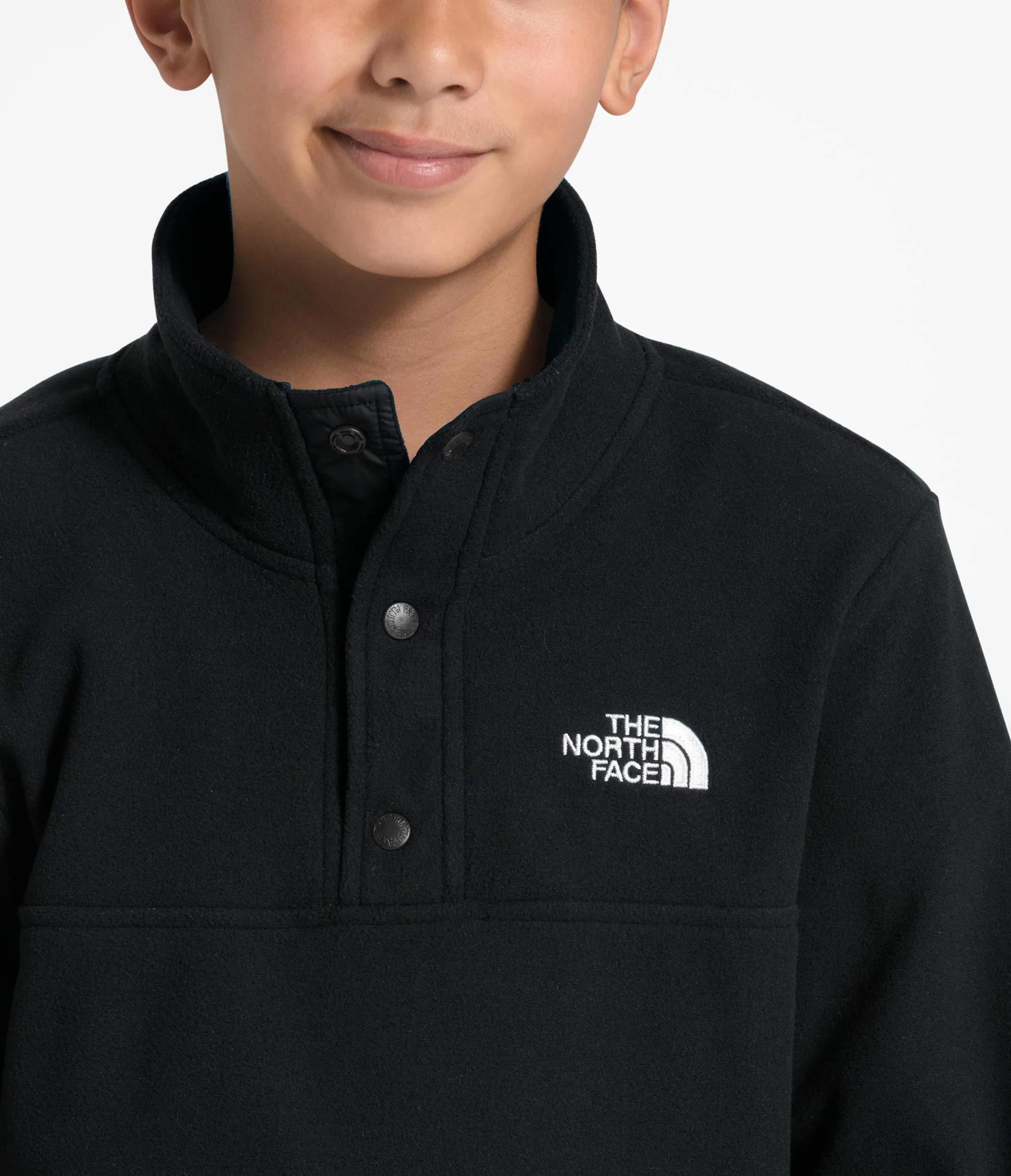 The North Face Boys' Glacier ¼ Snap, TNF Black, Large
