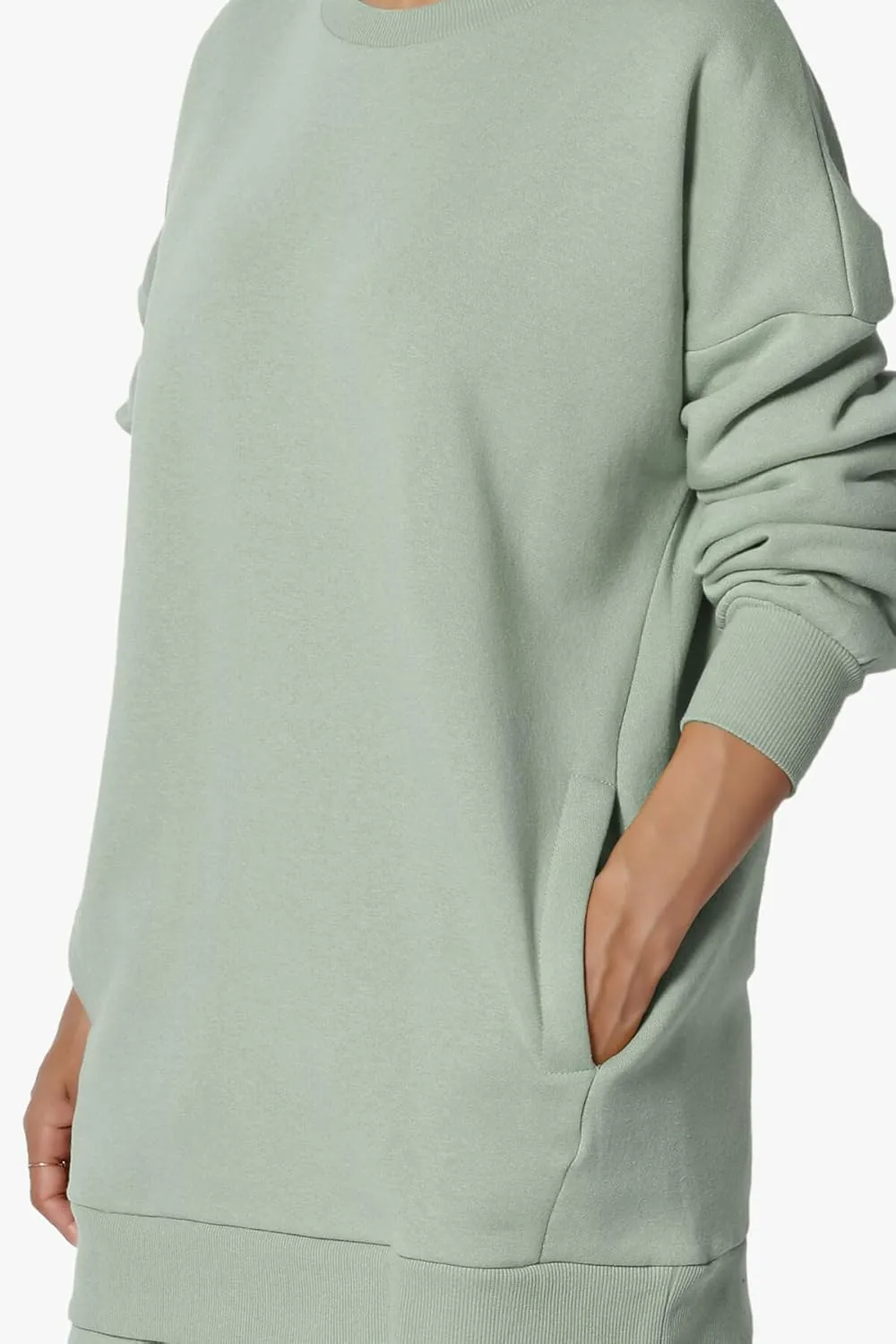 TheMogan Women's S~3X Lounge FleecePullover Sweatshirt Drawstring Jogger Sweat Pants SET