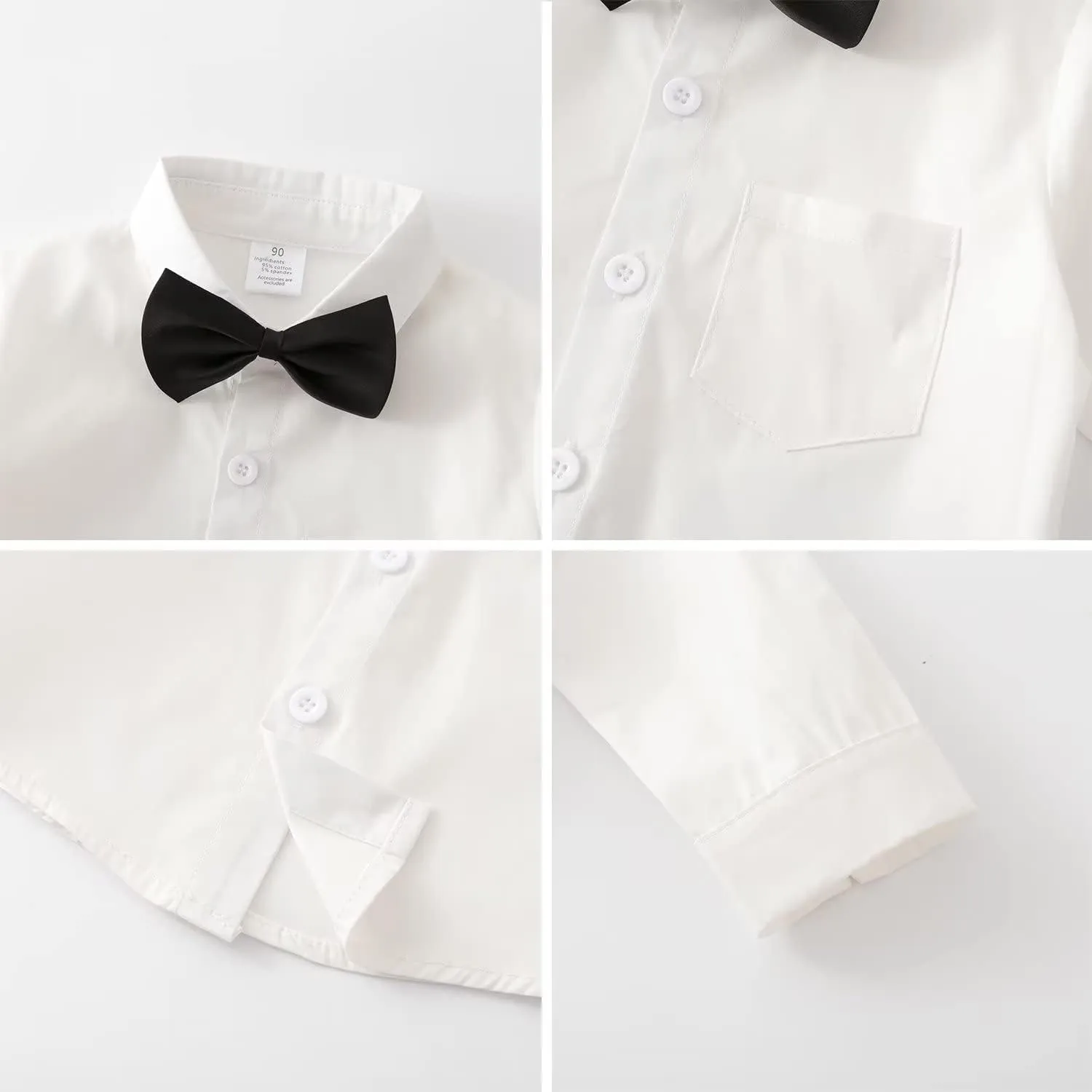 Tiepant Boys 3-Piece Vest Suits Long Sleeve Gentleman Outfits Set for Toddler