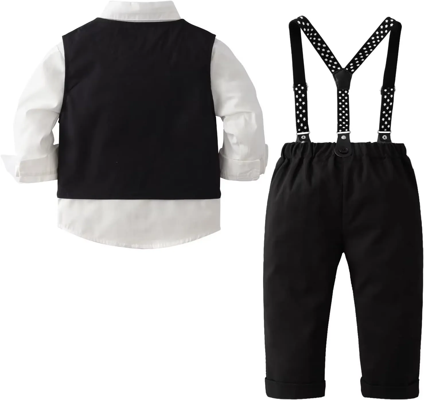 Tiepant Boys 3-Piece Vest Suits Long Sleeve Gentleman Outfits Set for Toddler