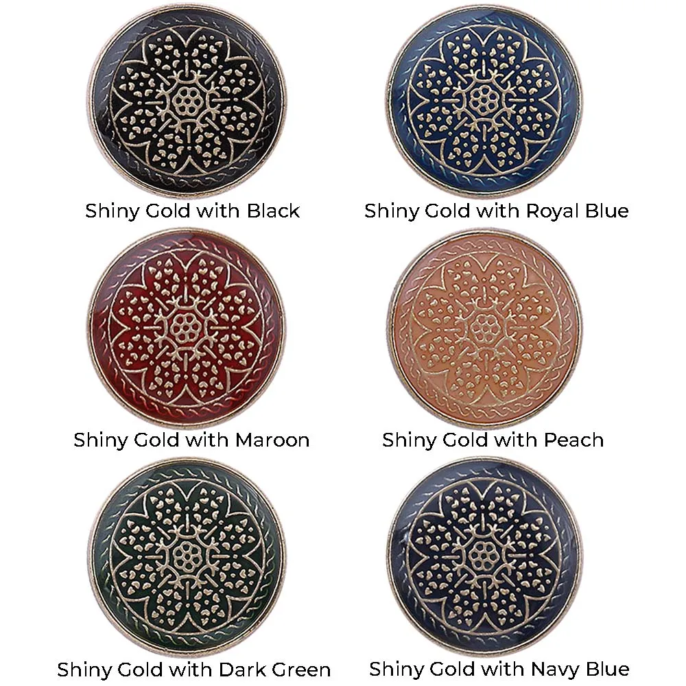 Traditional Design Lamination Shank Metal Buttons for Ethnic Wear