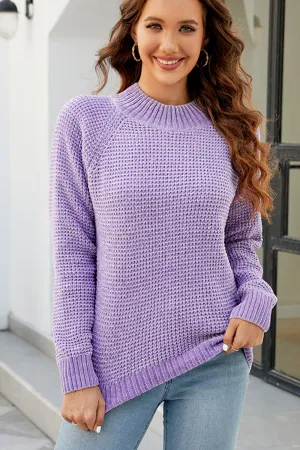 Waffle-Knit Reglan Sweater
