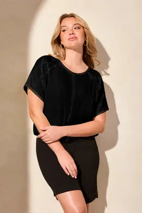 Wear 2 Ways Top with Raglan Sleeves-Black